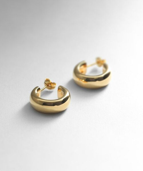 COCOSHNIK ONKITSCH / ココシュニックオンキッチュ ピアス・イヤリング | シルバー スモールフープ プランプピアス GP | 詳細1