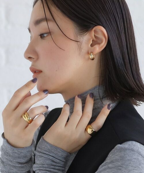 COCOSHNIK ONKITSCH / ココシュニックオンキッチュ ピアス・イヤリング | シルバー スモールフープ プランプピアス GP | 詳細5