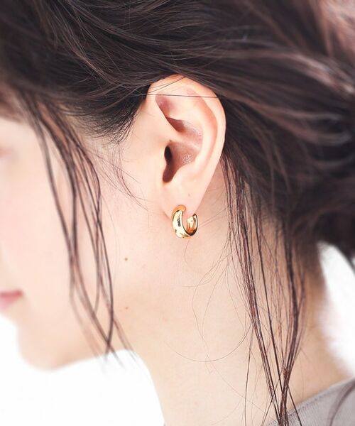 COCOSHNIK ONKITSCH / ココシュニックオンキッチュ ピアス・イヤリング | シルバー スモールフープ プランプピアス GP | 詳細6