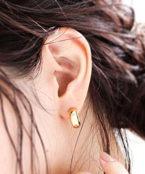 COCOSHNIK ONKITSCH / ココシュニックオンキッチュ ピアス・イヤリング | シルバー スモールフープ プランプピアス GP | 詳細7