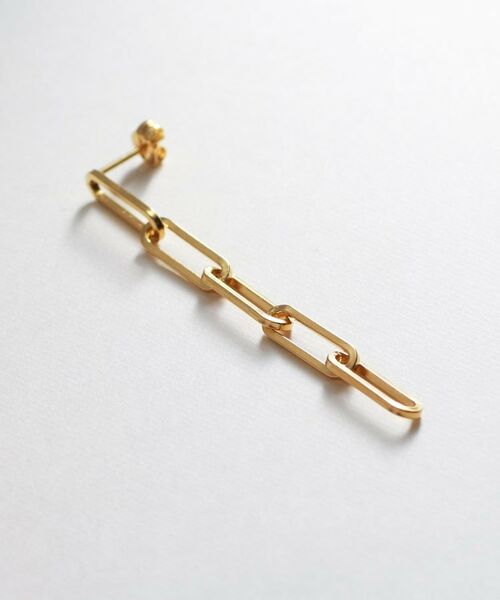 COCOSHNIK ONKITSCH / ココシュニックオンキッチュ ピアス・イヤリング | シルバー チェーンピアス フラットケーブルストレート GP | 詳細2