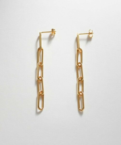 COCOSHNIK ONKITSCH / ココシュニックオンキッチュ ピアス・イヤリング | シルバー チェーンピアス フラットケーブルストレート GP | 詳細3