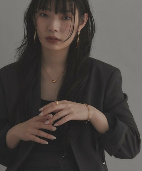 COCOSHNIK ONKITSCH / ココシュニックオンキッチュ ピアス・イヤリング | シルバー チェーンピアス フラットケーブルストレート GP | 詳細5