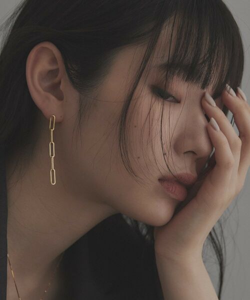 COCOSHNIK ONKITSCH / ココシュニックオンキッチュ ピアス・イヤリング | シルバー チェーンピアス フラットケーブルストレート GP | 詳細7