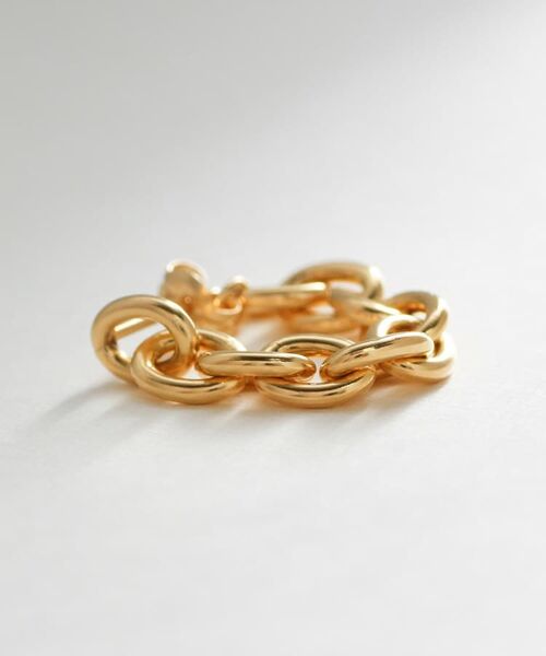 COCOSHNIK ONKITSCH / ココシュニックオンキッチュ ピアス・イヤリング | シルバー チェーンピアス オーバルリンクフープ GP | 詳細2