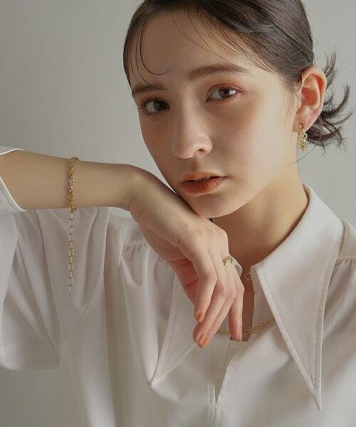 COCOSHNIK ONKITSCH / ココシュニックオンキッチュ ピアス・イヤリング | シルバー チェーンピアス オーバルリンクフープ GP | 詳細6