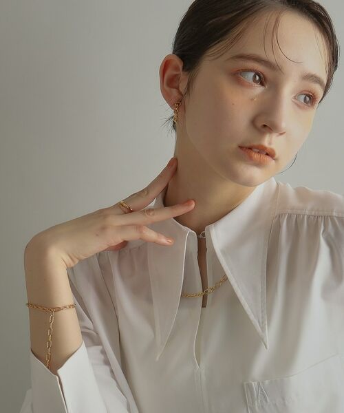 COCOSHNIK ONKITSCH / ココシュニックオンキッチュ ピアス・イヤリング | シルバー チェーンピアス オーバルリンクフープ GP | 詳細7