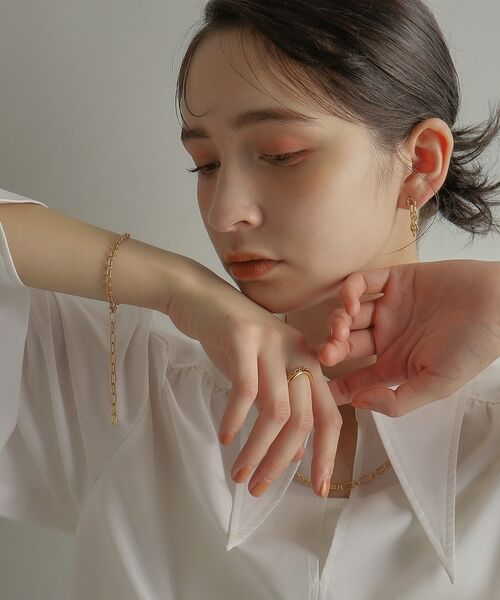 COCOSHNIK ONKITSCH / ココシュニックオンキッチュ ピアス・イヤリング | シルバー チェーンピアス オーバルリンクフープ GP | 詳細8