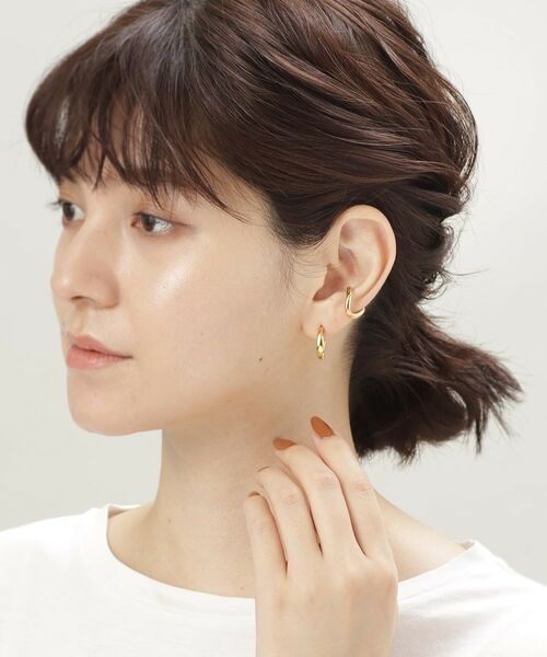 COCOSHNIK ONKITSCH / ココシュニックオンキッチュ ピアス・イヤリング | シルバー チェーンピアス カーブチェーンシングル GP | 詳細5