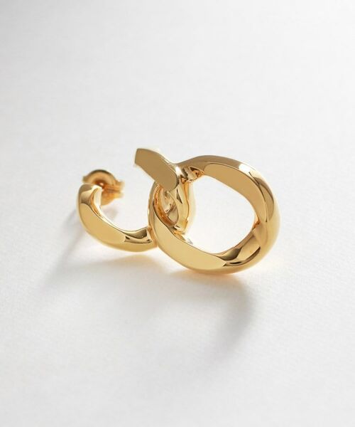 COCOSHNIK ONKITSCH / ココシュニックオンキッチュ ピアス・イヤリング | シルバー チェーンピアス カーブチェーンダブル GP | 詳細2