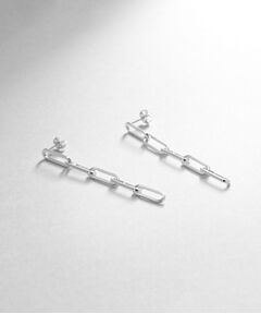 COCOSHNIK ONKITSCH / ココシュニックオンキッチュ ピアス・イヤリング | シルバー チェーンピアス フラットケーブルストレート