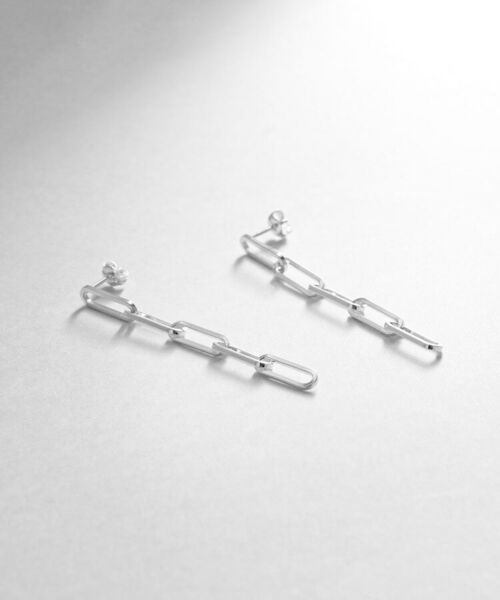 COCOSHNIK ONKITSCH / ココシュニックオンキッチュ ピアス・イヤリング | シルバー チェーンピアス フラットケーブルストレート | 詳細1