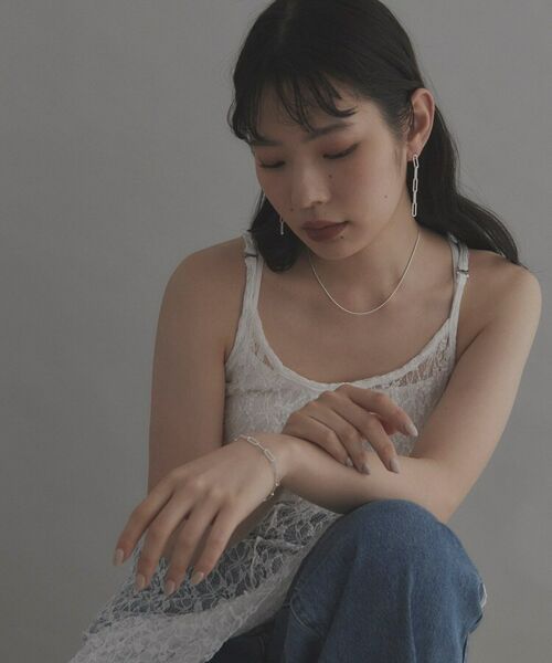 COCOSHNIK ONKITSCH / ココシュニックオンキッチュ ピアス・イヤリング | シルバー チェーンピアス フラットケーブルストレート | 詳細5