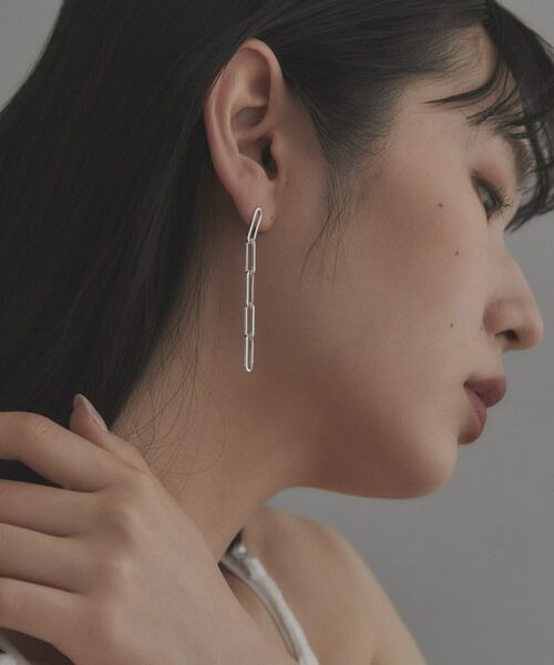 COCOSHNIK ONKITSCH / ココシュニックオンキッチュ ピアス・イヤリング | シルバー チェーンピアス フラットケーブルストレート | 詳細7