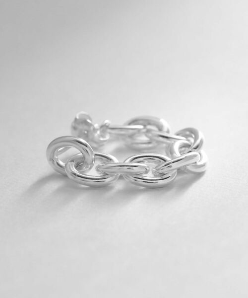 COCOSHNIK ONKITSCH / ココシュニックオンキッチュ ピアス・イヤリング | シルバー チェーンピアス オーバルリンクフープ | 詳細2