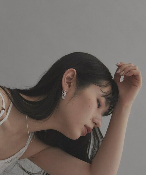 COCOSHNIK ONKITSCH / ココシュニックオンキッチュ ピアス・イヤリング | シルバー チェーンピアス オーバルリンクフープ | 詳細6