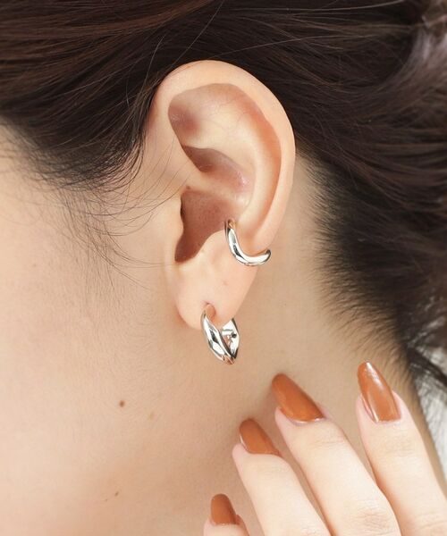 COCOSHNIK ONKITSCH / ココシュニックオンキッチュ ピアス・イヤリング | シルバー チェーンピアス カーブチェーンシングル | 詳細10