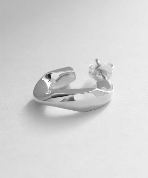 COCOSHNIK ONKITSCH / ココシュニックオンキッチュ ピアス・イヤリング | シルバー チェーンピアス カーブチェーンシングル | 詳細2