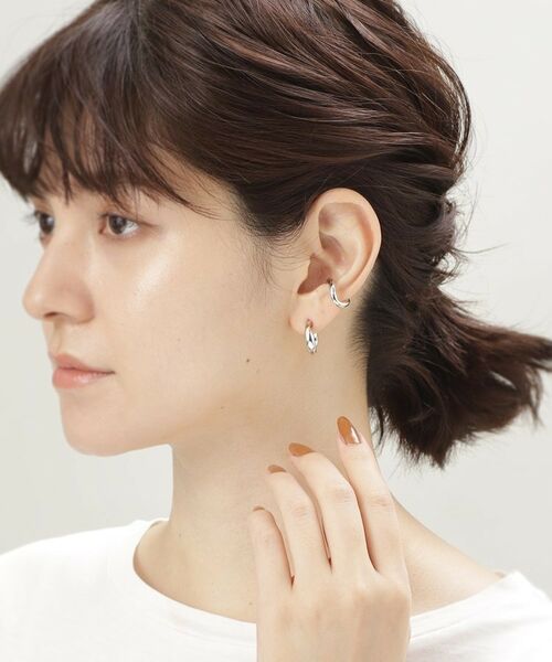 COCOSHNIK ONKITSCH / ココシュニックオンキッチュ ピアス・イヤリング | シルバー チェーンピアス カーブチェーンシングル | 詳細5