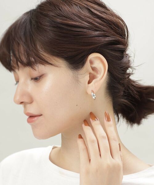 COCOSHNIK ONKITSCH / ココシュニックオンキッチュ ピアス・イヤリング | シルバー チェーンピアス カーブチェーンシングル | 詳細8