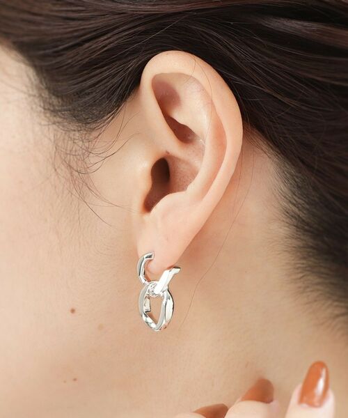 COCOSHNIK ONKITSCH / ココシュニックオンキッチュ ピアス・イヤリング | シルバー チェーンピアス カーブチェーンダブル | 詳細11