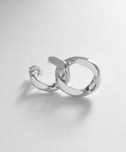 COCOSHNIK ONKITSCH / ココシュニックオンキッチュ ピアス・イヤリング | シルバー チェーンピアス カーブチェーンダブル | 詳細2