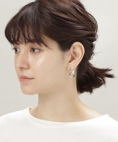 COCOSHNIK ONKITSCH / ココシュニックオンキッチュ ピアス・イヤリング | シルバー チェーンピアス カーブチェーンダブル | 詳細6