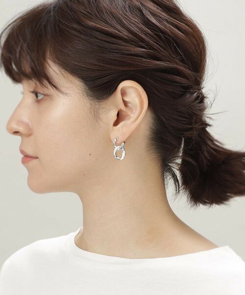 COCOSHNIK ONKITSCH / ココシュニックオンキッチュ ピアス・イヤリング | シルバー チェーンピアス カーブチェーンダブル | 詳細8