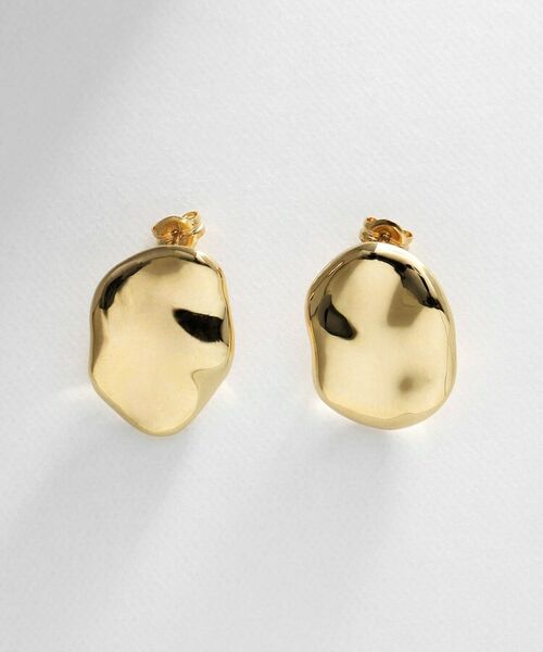 COCOSHNIK ONKITSCH / ココシュニックオンキッチュ ピアス・イヤリング | シルバー ニュアンスピアス アシンメプレート GP | 詳細3