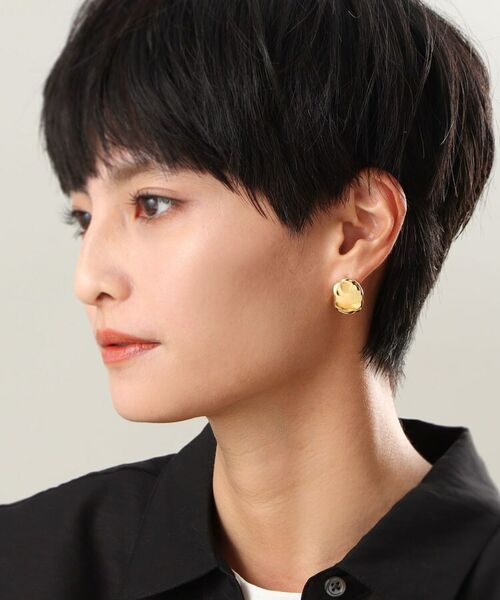 COCOSHNIK ONKITSCH / ココシュニックオンキッチュ ピアス・イヤリング | シルバー ニュアンスピアス アシンメプレート GP | 詳細5
