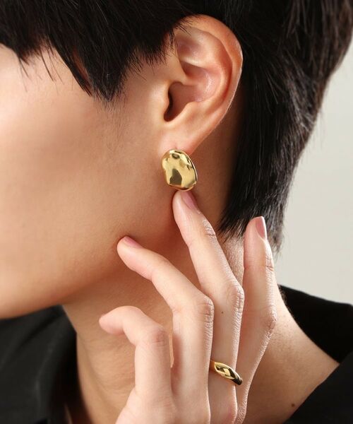 COCOSHNIK ONKITSCH / ココシュニックオンキッチュ ピアス・イヤリング | シルバー ニュアンスピアス アシンメプレート GP | 詳細8