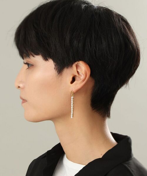 COCOSHNIK ONKITSCH / ココシュニックオンキッチュ ピアス・イヤリング | シルバー バロックパール チェーンコンビネーション スタッドピアス GP | 詳細10