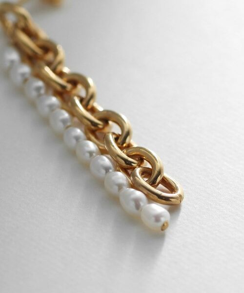 COCOSHNIK ONKITSCH / ココシュニックオンキッチュ ピアス・イヤリング | シルバー バロックパール チェーンコンビネーション スタッドピアス GP | 詳細2