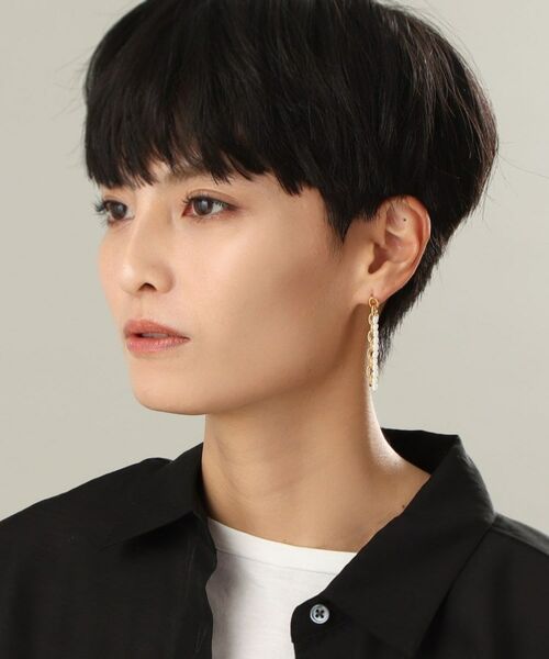 COCOSHNIK ONKITSCH / ココシュニックオンキッチュ ピアス・イヤリング | シルバー バロックパール チェーンコンビネーション スタッドピアス GP | 詳細7