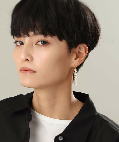 COCOSHNIK ONKITSCH / ココシュニックオンキッチュ ピアス・イヤリング | シルバー バロックパール チェーンコンビネーション スタッドピアス GP | 詳細8