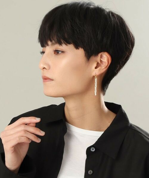 COCOSHNIK ONKITSCH / ココシュニックオンキッチュ ピアス・イヤリング | シルバー バロックパール チェーンコンビネーション スタッドピアス GP | 詳細9