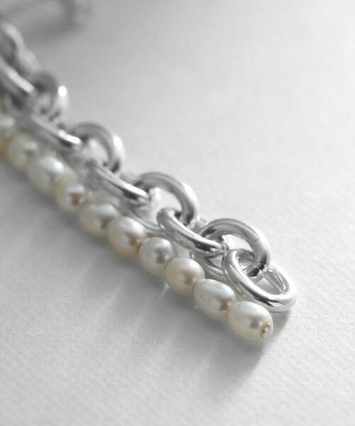 COCOSHNIK ONKITSCH / ココシュニックオンキッチュ ピアス・イヤリング | シルバー バロックパール チェーンコンビネーション スタッドピアス | 詳細2