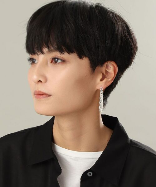 COCOSHNIK ONKITSCH / ココシュニックオンキッチュ ピアス・イヤリング | シルバー バロックパール チェーンコンビネーション スタッドピアス | 詳細7