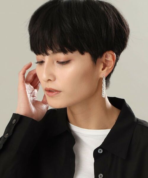 COCOSHNIK ONKITSCH / ココシュニックオンキッチュ ピアス・イヤリング | シルバー バロックパール チェーンコンビネーション スタッドピアス | 詳細8