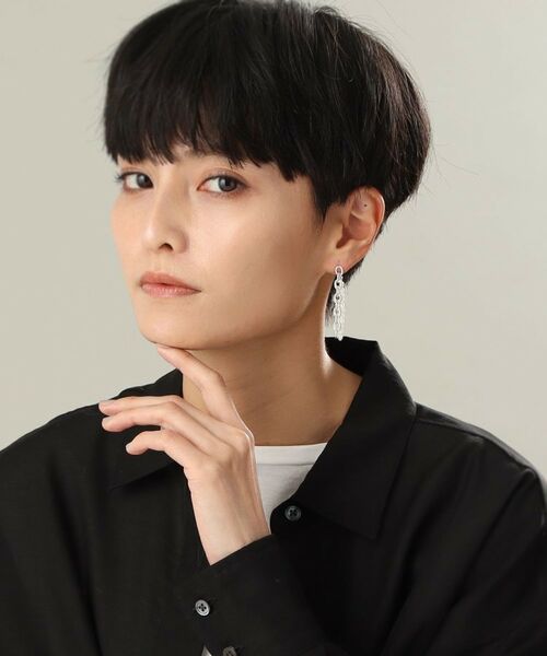 COCOSHNIK ONKITSCH / ココシュニックオンキッチュ ピアス・イヤリング | シルバー バロックパール チェーンコンビネーション スタッドピアス | 詳細9