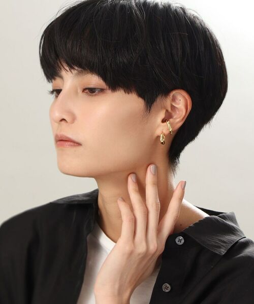 COCOSHNIK ONKITSCH / ココシュニックオンキッチュ ピアス・イヤリング | シルバー ニュアンスピアス フープ GP | 詳細5