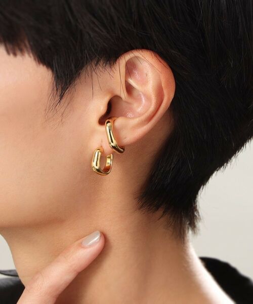 COCOSHNIK ONKITSCH / ココシュニックオンキッチュ ピアス・イヤリング | シルバー ニュアンスピアス フープ GP | 詳細8