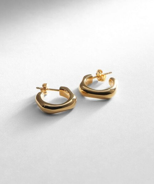 COCOSHNIK ONKITSCH / ココシュニックオンキッチュ ピアス・イヤリング | シルバー ニュアンスピアス フープ GP（ゴールド(600)）