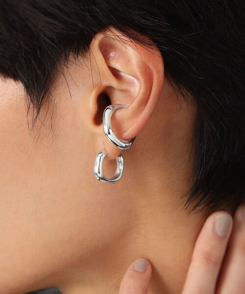 COCOSHNIK ONKITSCH / ココシュニックオンキッチュ ピアス・イヤリング | シルバー ニュアンスピアス フープ | 詳細10