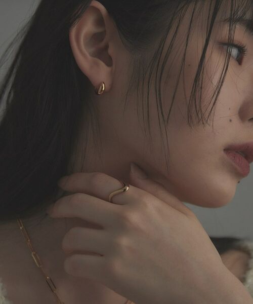 COCOSHNIK ONKITSCH / ココシュニックオンキッチュ ピアス・イヤリング | シルバー ハギーフープ マーキスピアス GP | 詳細7