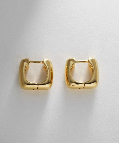 COCOSHNIK ONKITSCH / ココシュニックオンキッチュ ピアス・イヤリング | シルバー ハギーフープ スクエアピアス GP | 詳細3