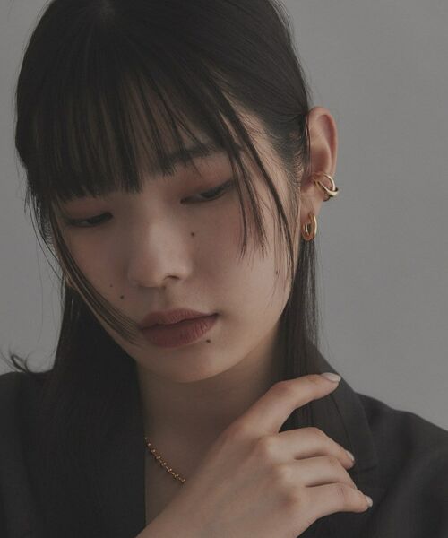 COCOSHNIK ONKITSCH / ココシュニックオンキッチュ ピアス・イヤリング | シルバー ハギーフープ ラウンドピアス GP | 詳細6