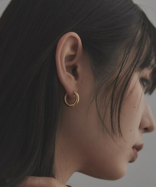 COCOSHNIK ONKITSCH / ココシュニックオンキッチュ ピアス・イヤリング | シルバー ハギーフープ ラウンドピアス GP | 詳細7