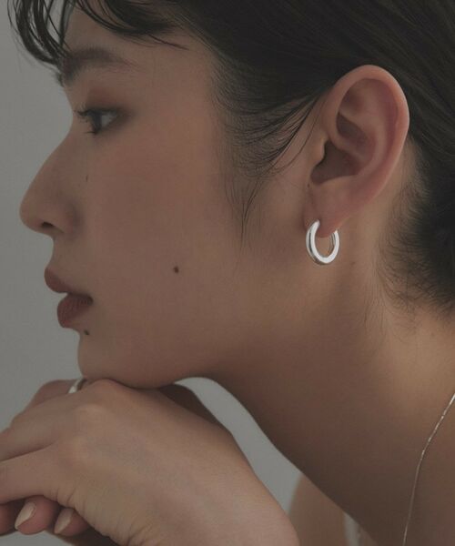 COCOSHNIK ONKITSCH / ココシュニックオンキッチュ ピアス・イヤリング | シルバー ハギーフープ ラウンドピアス | 詳細7