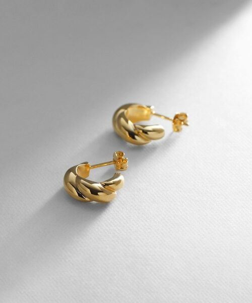 COCOSHNIK ONKITSCH / ココシュニックオンキッチュ ピアス・イヤリング | シルバー スモールフープ クロワッサンピアス GP | 詳細1